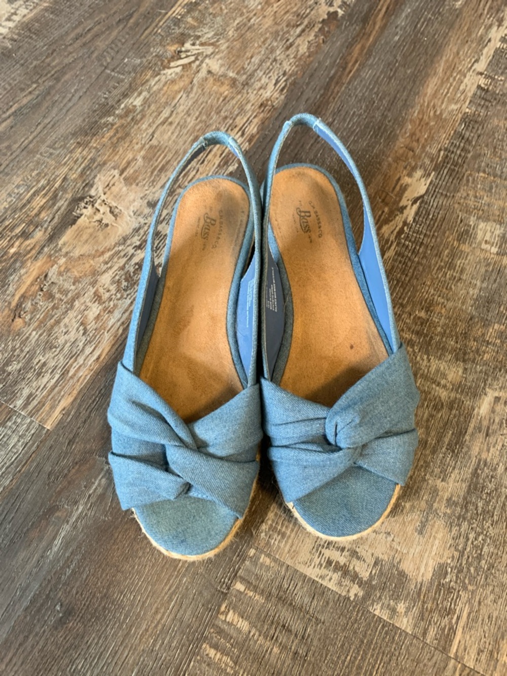 Bass Denim Blue Knot-Front Espadrille Slingbacks